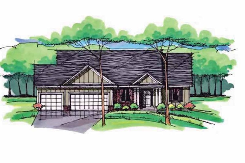 Home Plan - Exterior - Front Elevation 4 for European House Plan #51-976 - 1 bed, 1.5 bath