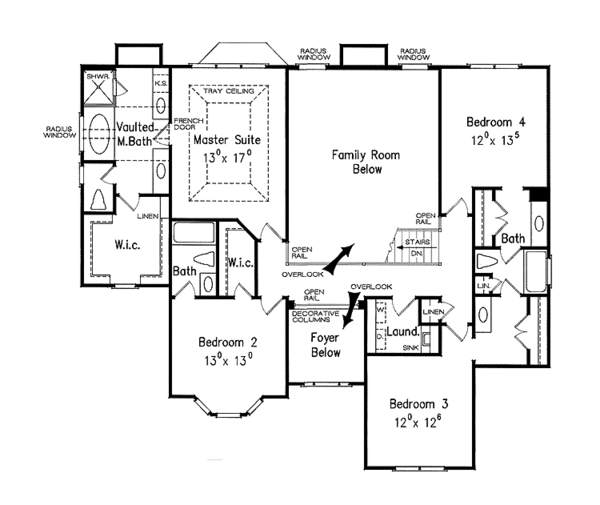 Dream House Plan - Traditional Floor Plan - Upper Floor Plan #927-529