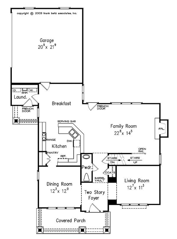 Home Plan - Craftsman Floor Plan - Main Floor Plan #927-935