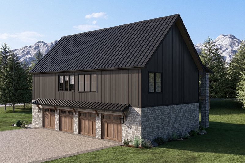 Architectural House Design - Exterior - Rear Elevation 1 for Barndominium House Plan #455-818 - 3 bed, 2.5 bath