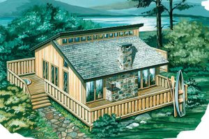 Home Plan - Exterior - Front Elevation for Cabin House Plan #47-651 - 2 bed, 1 bath