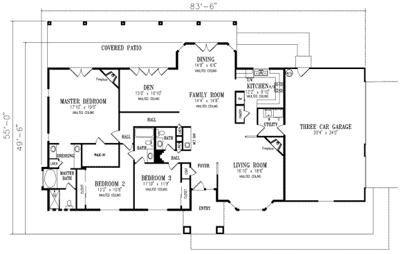 Mediterranean Floor Plan - Main Floor Plan #1-527