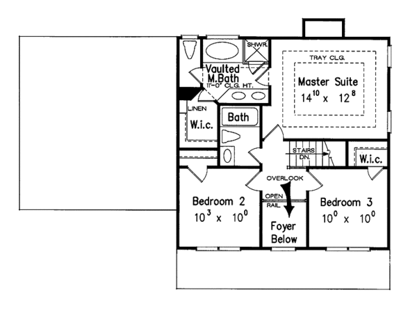 House Plan Design - Colonial Floor Plan - Upper Floor Plan #927-338