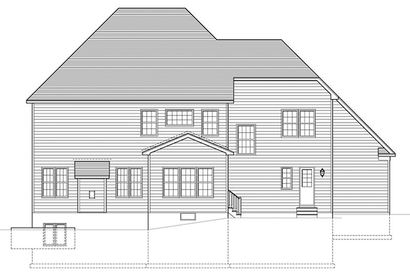 House Plan Design - Exterior - Rear Elevation for Colonial House Plan #1010-167 - 4 bed, 2.5 bath