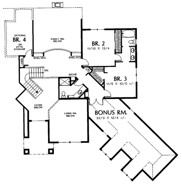 Architectural House Design - Mediterranean Floor Plan - Upper Floor Plan #48-721