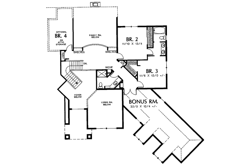 Home Plan - Floor Plan - Upper Floor for Mediterranean House Plan #48-721 - 3 bed, 3.5 bath