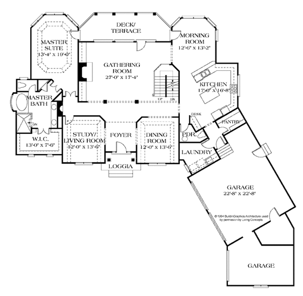 Architectural House Design - Traditional Floor Plan - Main Floor Plan #453-204