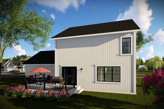 Exterior - Rear Elevation for Farmhouse House Plan #70-1454 - 3 bed, 2.5 bath