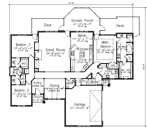 European Floor Plan - Main Floor Plan #52-227