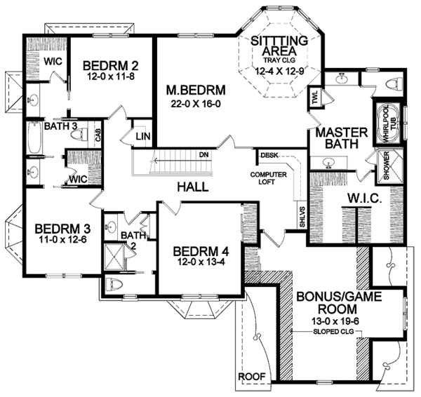Home Plan - Classical Floor Plan - Upper Floor Plan #328-408