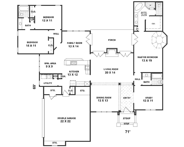 Traditional Floor Plan - Main Floor Plan #81-361