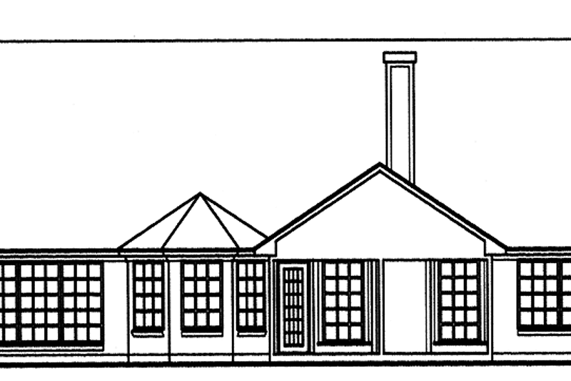 Home Plan - Exterior - Rear Elevation for Country House Plan #42-433 - 3 bed, 2 bath