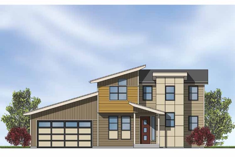 House Plan Design - Exterior - Front Elevation 3 for Contemporary House Plan #569-4 - 3 bed, 2.5 bath