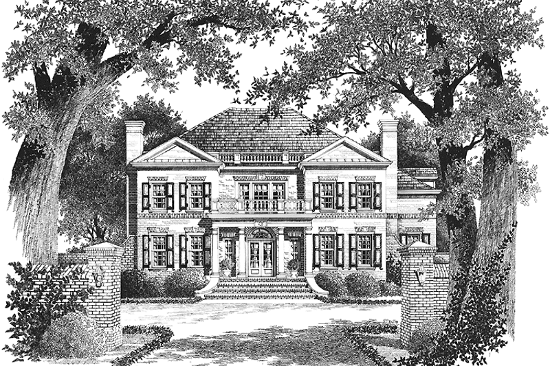 Home Plan - Exterior - Front Elevation 3 for Classical House Plan #429-68 - 4 bed, 3.5 bath