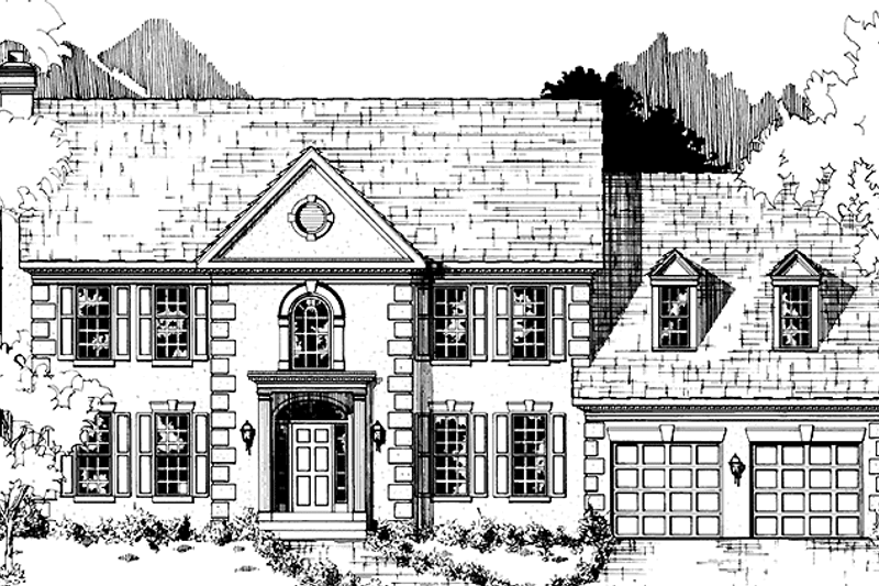 Home Plan - Classical Exterior - Front Elevation Plan #953-37