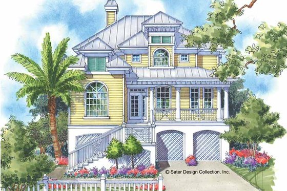 Exterior - Front Elevation 4 for Southern House Plan #930-123 - 3 bed, 3 bath