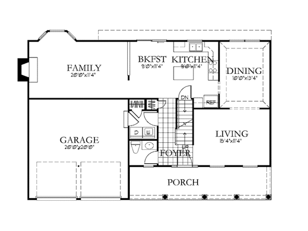 Architectural House Design - Colonial Floor Plan - Main Floor Plan #1029-50