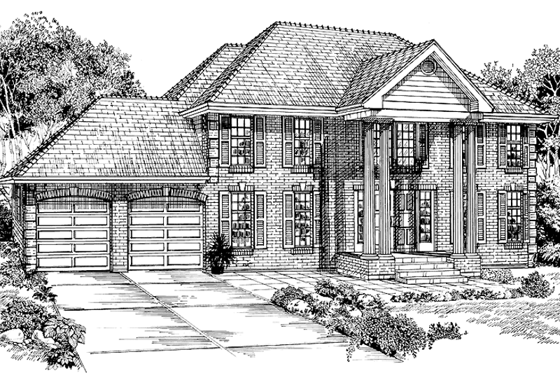 Dream House Plan - Classical Exterior - Front Elevation Plan #47-1038