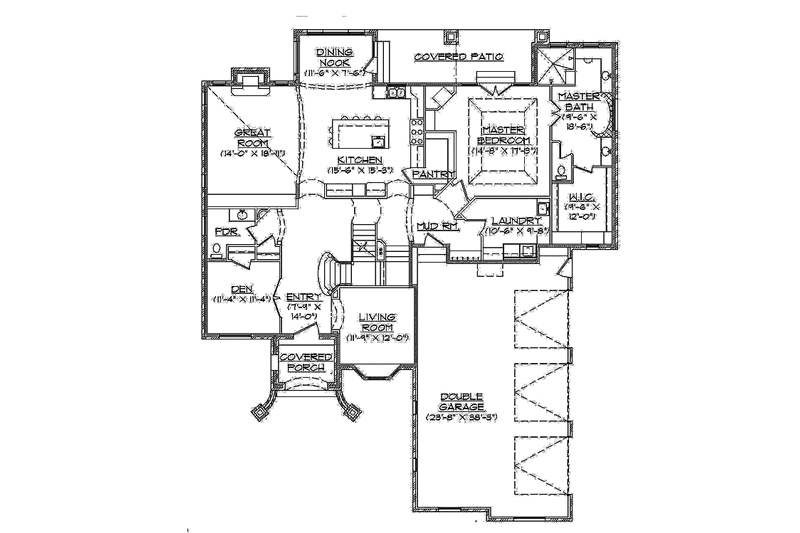 Home Plan - Floor Plan - Main Floor for European House Plan #945-76 - 4 bed, 2.5 bath