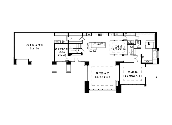 Architectural House Design - Contemporary Floor Plan - Main Floor Plan #943-19