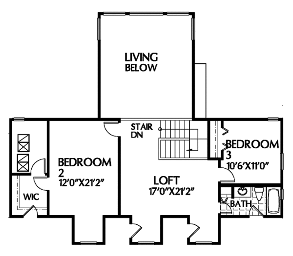 Home Plan - Country Floor Plan - Upper Floor Plan #999-28