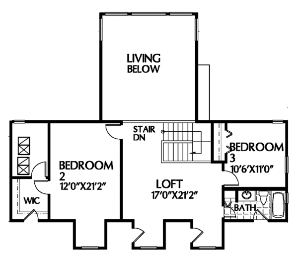 House Plan Design - Country Floor Plan - Upper Floor Plan #999-28