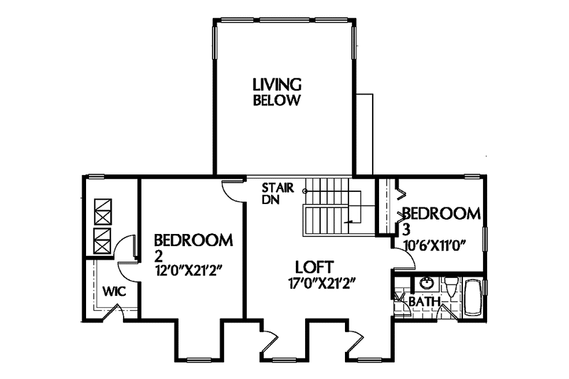 Dream House Plan - Floor Plan - Upper Floor for Country House Plan #999-28 - 3 bed, 2.5 bath