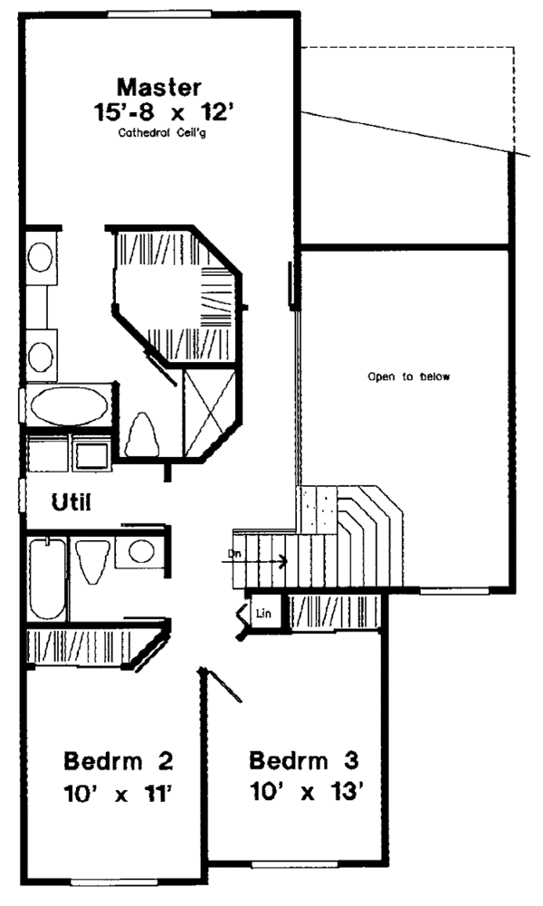 House Plan Design - Country Floor Plan - Upper Floor Plan #300-124