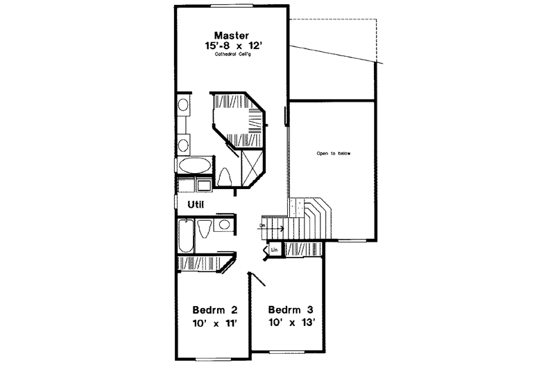 Dream House Plan - Floor Plan - Upper Floor for Country House Plan #300-124 - 3 bed, 2.5 bath