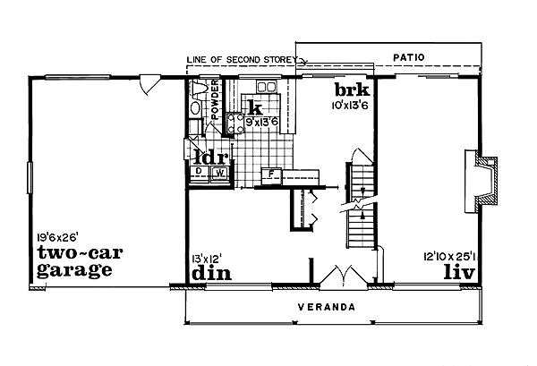 Country Floor Plan - Main Floor Plan #47-118