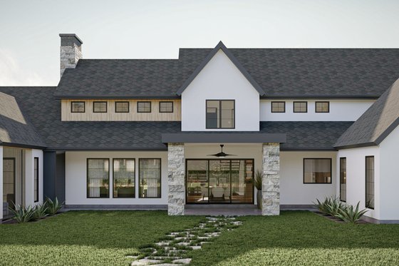 Exterior - Rear Elevation for Modern House Plan #455-520 - 5 bed, 4.5 bath