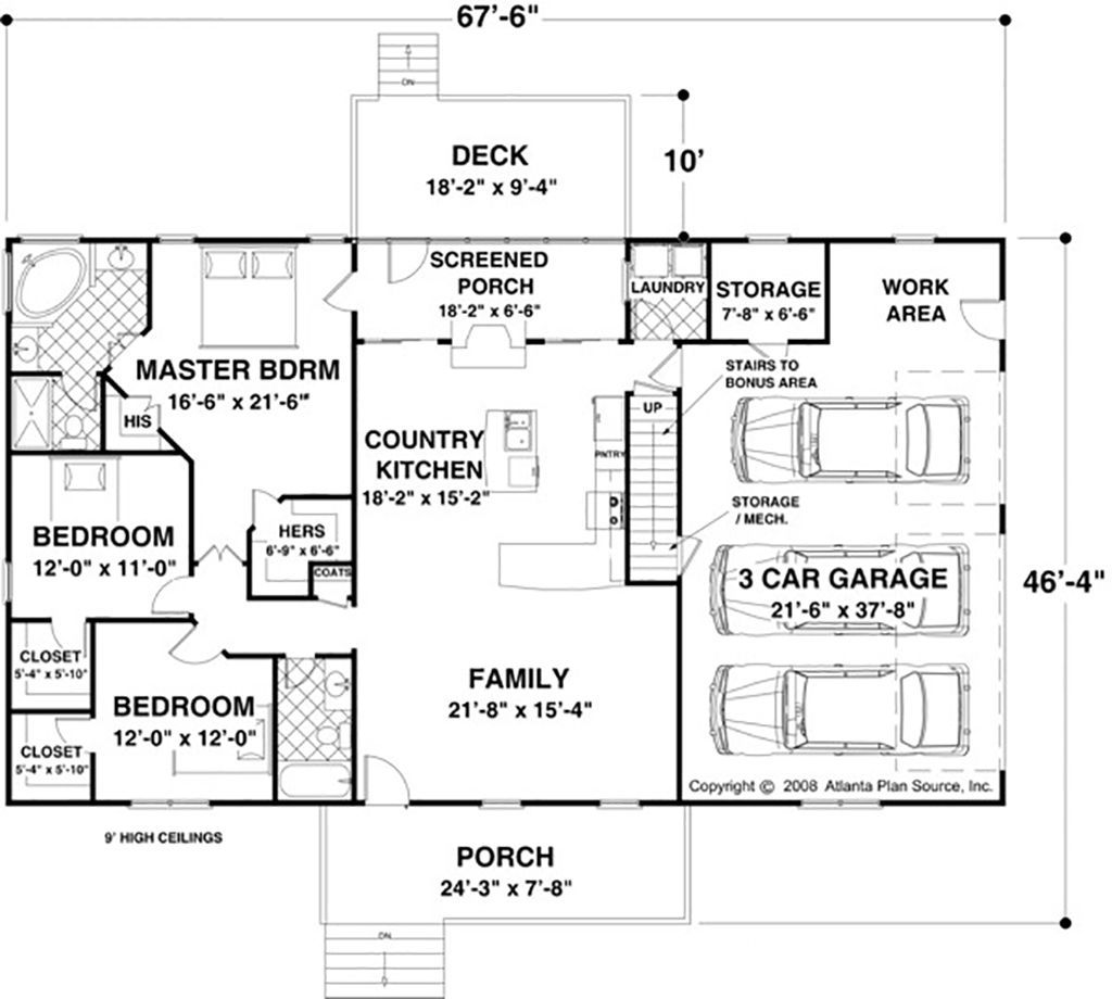Ranch Style House Plan - 3 Beds 2 Baths 1597 Sq/Ft Plan #56-623