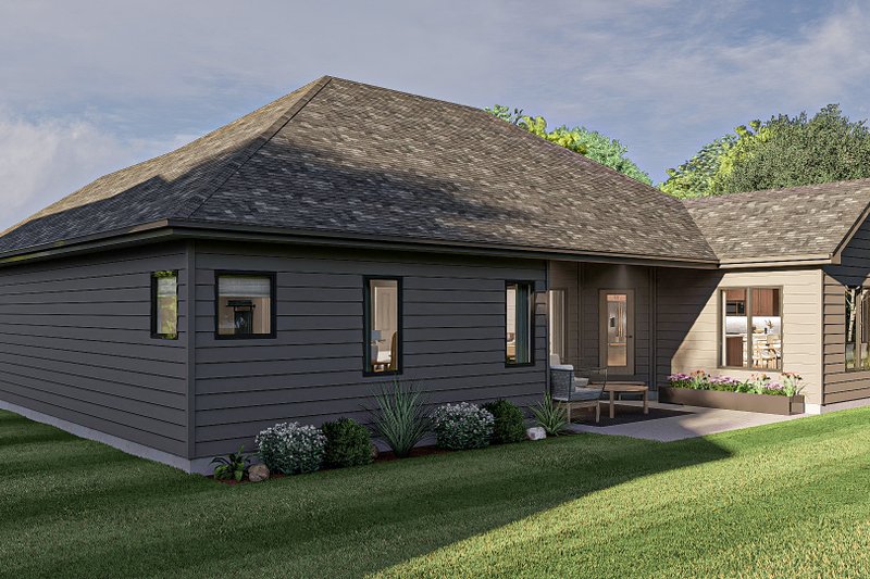 House Plan Design - Exterior - Rear Elevation 1 for Craftsman House Plan #455-219 - 3 bed, 2 bath