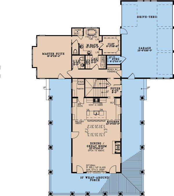 Farmhouse Floor Plan - Main Floor Plan #923-373