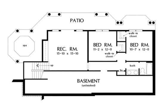 Floor Plan - Lower Floor for Traditional House Plan #929-910 - 3 bed, 2.5 bath