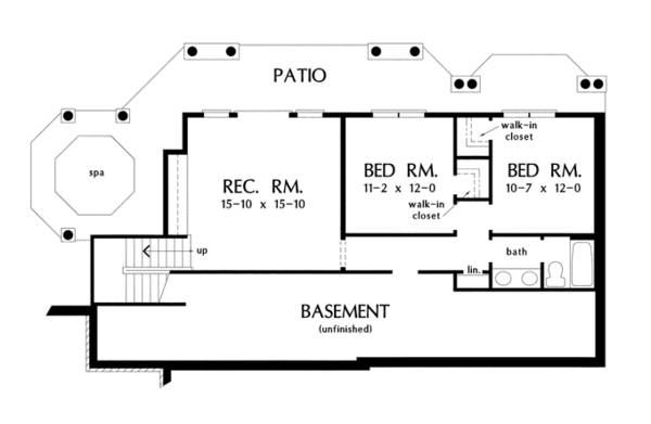 House Design - Traditional Floor Plan - Lower Floor Plan #929-910