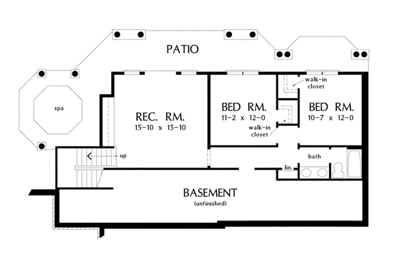Home Plan - Floor Plan - Lower Floor for Traditional House Plan #929-910 - 3 bed, 2.5 bath