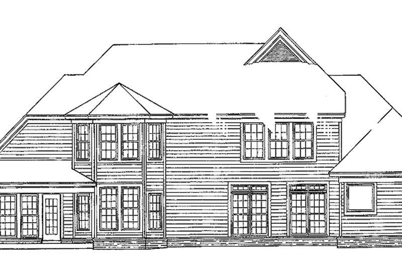 Architectural House Design - Exterior - Rear Elevation for Mediterranean House Plan #952-143 - 4 bed, 3.5 bath