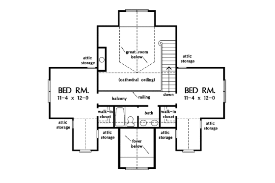 Floor Plan - Upper Floor for Victorian House Plan #929-289 - 3 bed, 2.5 bath