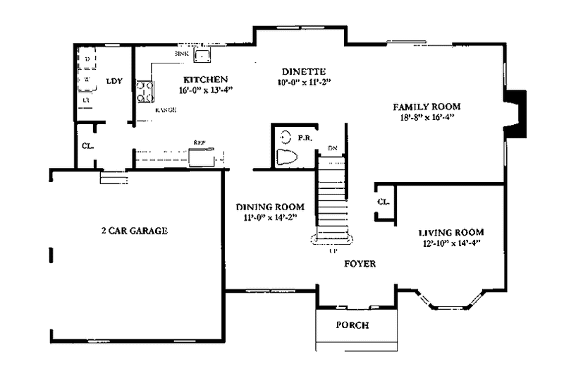 Architectural House Design - Floor Plan - Main Floor for Contemporary House Plan #1003-5 - 4 bed, 2.5 bath