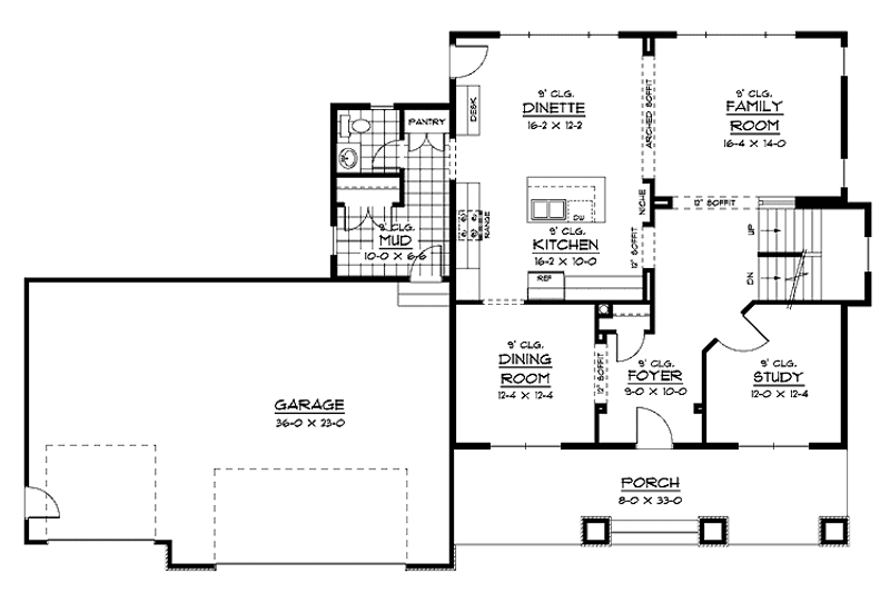 Dream House Plan - Floor Plan - Main Floor for European House Plan #51-633 - 4 bed, 2.5 bath