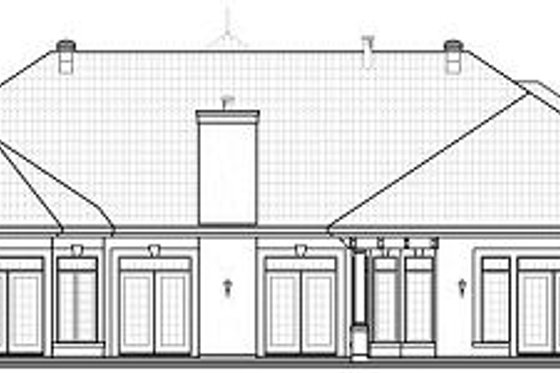 Exterior - Rear Elevation for Mediterranean House Plan #23-788 - 4 bed, 2.5 bath