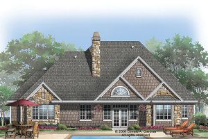 Exterior - Rear Elevation for Craftsman House Plan #929-923 - 3 bed, 2 bath