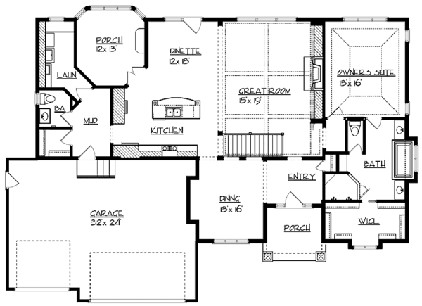Dream House Plan - European Floor Plan - Main Floor Plan #320-994