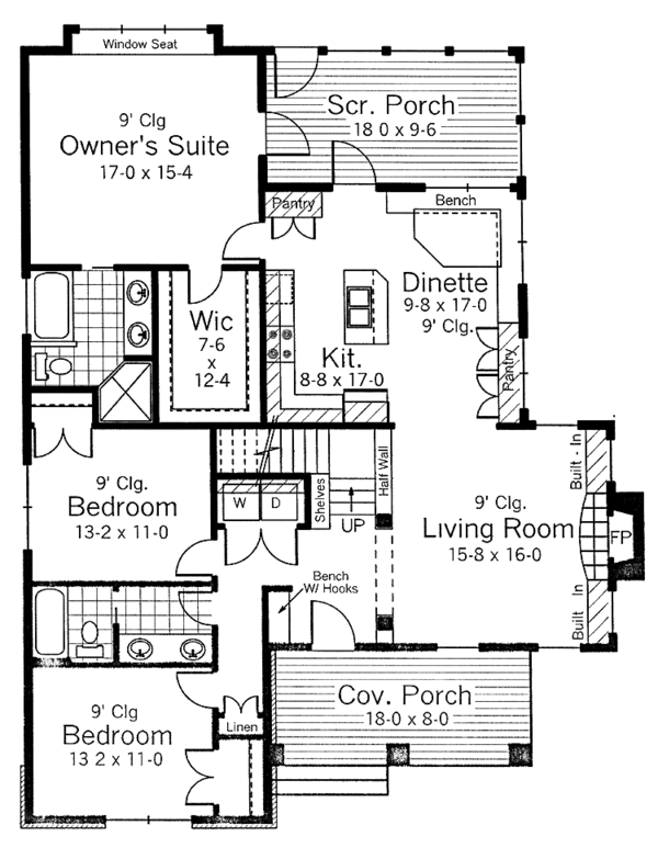House Design - Country Floor Plan - Main Floor Plan #51-963