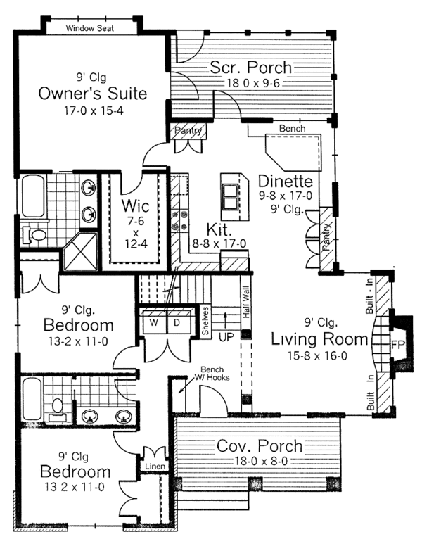 Architectural House Design - Country Floor Plan - Main Floor Plan #51-963