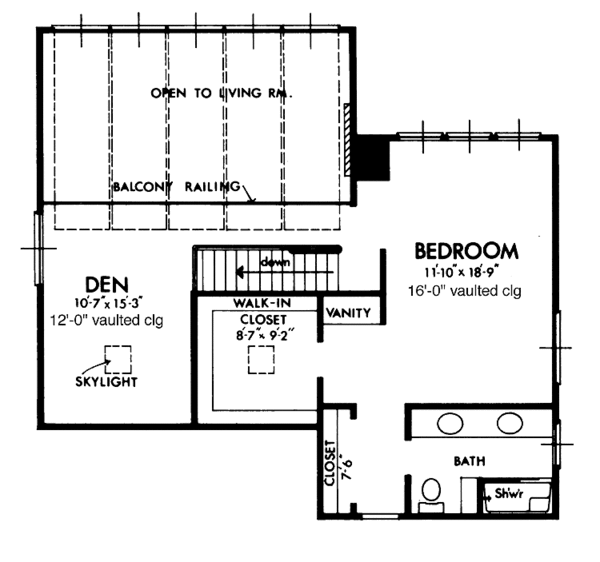 House Plan Design - Contemporary Floor Plan - Upper Floor Plan #320-1268