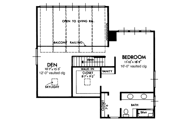 Home Plan - Floor Plan - Upper Floor for Contemporary House Plan #320-1268 - 4 bed, 3.5 bath