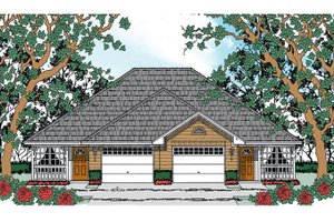 House Blueprint - Exterior - Front Elevation for Traditional House Plan #42-727 - 4 bed, 4 bath