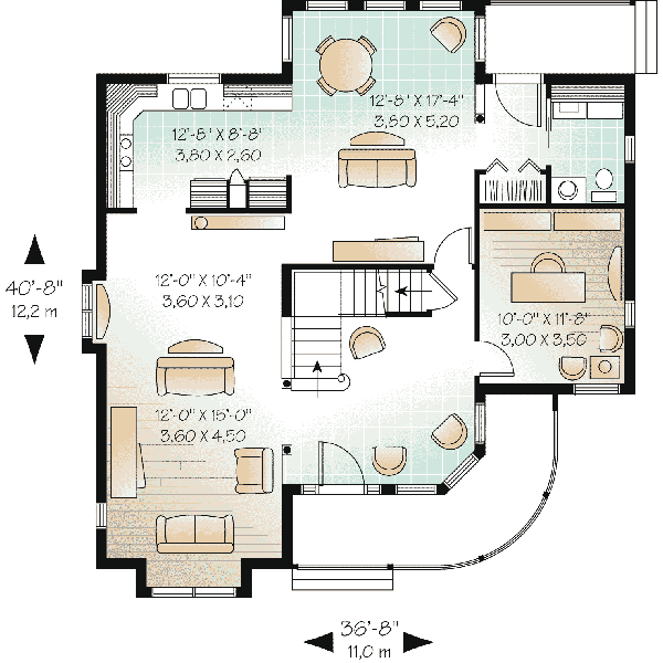 Architectural House Design - European Floor Plan - Main Floor Plan #23-447